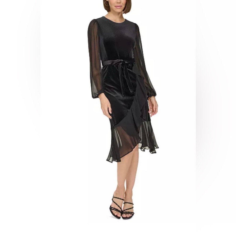 Tommy Hilfiger
Women's Mixed-Media Ruffled High-Low Dress